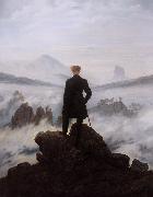 Caspar David Friedrich Wanderer watching a sea of fog (mk09) oil painting